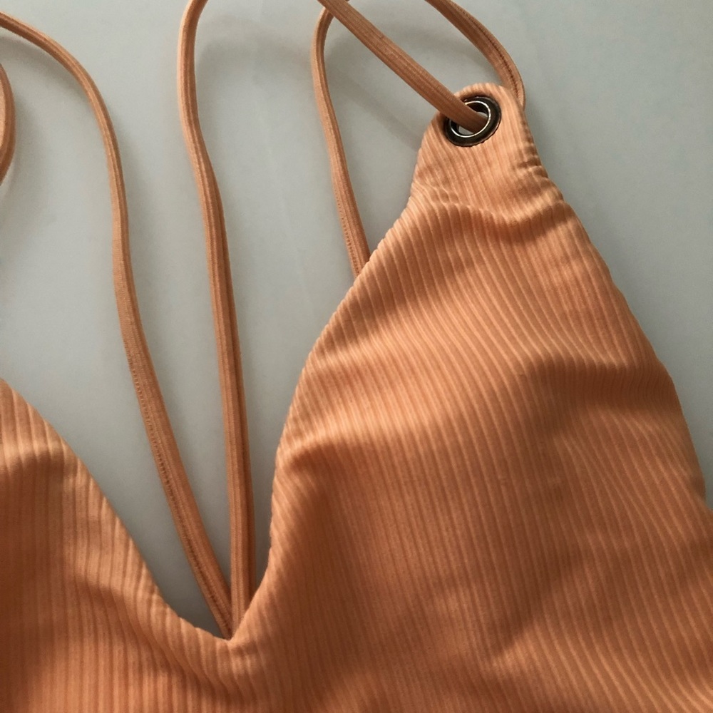 Pacsun Ribbed Peach One Piece - Picture 3 of 7